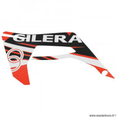 Logo aile avant gauche noir-rouge origine piaggio pour 50 à boite gilera 50 smt, rcr après 2018 (2H002135)