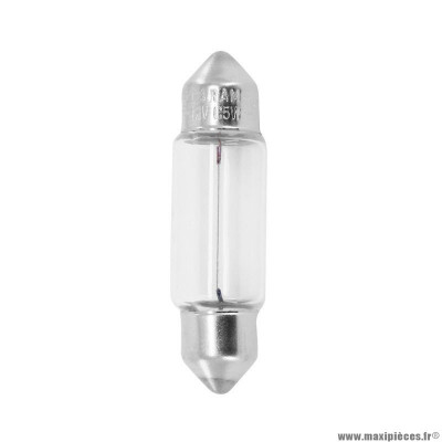 Ampoule standard 12v 5w culot sv8,5-8 (11x35) norme c5w navette blanc (feu arrière+stop) marque Osram