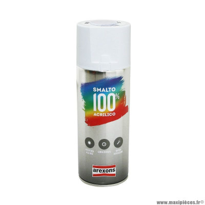 Bombe de peinture marque Arexons acrylique 100 blanc mat aérosol 400 ml (3651)