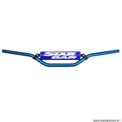 Guidon moto star bar cross mx-enduro alu 2014 t6 diamètre 22,2mm l800mm h86mm bleu avec barre de renfort