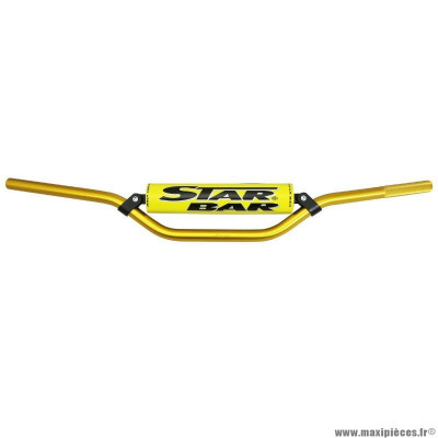 Guidon moto star bar cross mx-enduro alu 2014 t6 diamètre 22,2mm l800mm h86mm or avec barre de renfort