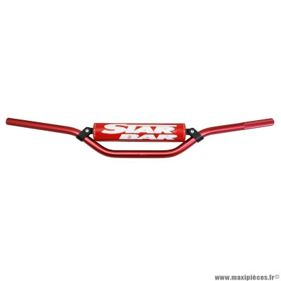 Guidon moto star bar cross mx-enduro alu 2014 t6 diamètre 22,2mm l800mm h86mm rouge avec barre de renfort