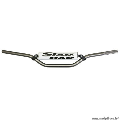 Guidon moto star bar cross mx-enduro alu 2014 t6 diamètre 22,2mm l800mm h86mm titane avec barre de renfort