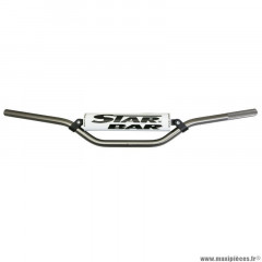 Guidon moto star bar cross mx-enduro alu 2014 t6 diamètre 22,2mm l800mm h86mm titane avec barre de renfort