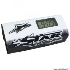 Mousse de guidon moto cross star bar booster pads blanc avec chronometre integre