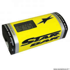 Mousse de guidon moto cross star bar booster pads jaune avec chronometre integre