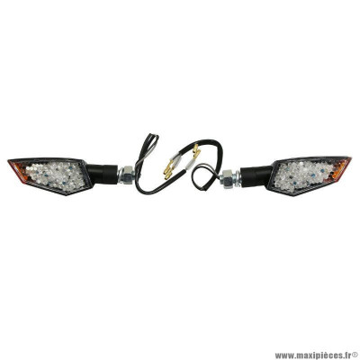 Clignotant à led moto avoc konan 25 leds base abs transparent-noir (l 119mm - h 36mm - l 35mm)