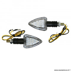 Clignotants à led x2 moto avoc aso 13 leds base abs transparent-noir (l 78mm - h 37mm - l 27mm)