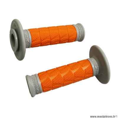 Revêtements poignées marque ProGrip off road 783 double densite base gris-orange 115mm (cross-mx)