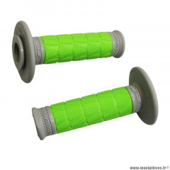 Revêtements poignées marque ProGrip off road 783 double densite base gris-vert 115mm (cross-mx)