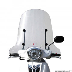 Pare brise pour maxi-scooter yamaha 125 delight transparent fixation peinte (h 650mm - l 655mm) marque Faco