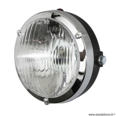 Phare-projecteur pour mobylette peugeot 103 rond diamètre 103mm noir (p26s + temoin)