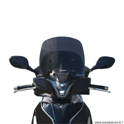 Bulle-saute vent pour maxi-scooter kymco 125-150 people s abs après 2018 fumé (h 300mm - l 415mm) marque Faco