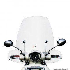 Pare brise pour maxi-scooter peugeot 125 django après 2015 transparent fixation chrome (h 660mm - l 735mm) marque Faco