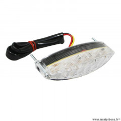 Feu arrière ovale à leds pour moto ajp 50 pr2, 125 pr3-pr4, 250 pr5 / daelim 125 besbi blanc