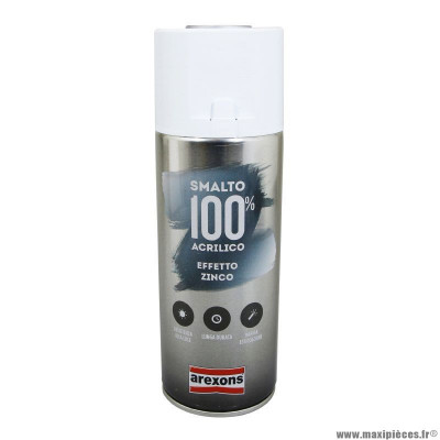 Bombe de peinture marque Arexons acrylique 100 gris zinc effet metalise aérosol 400 ml (3674)