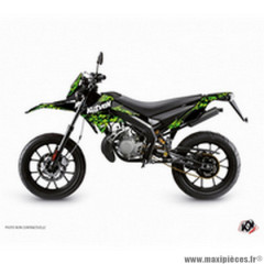 Kit Déco autocollant-sticker predator noir-vert pour 50 à boite derbi 50 drd xtreme 2010-2017 - kutvek