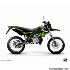Kit Déco autocollant-sticker predator noir-vert pour 50 à boite derbi 50 xtreme, xrace 2005-2009 - kutvek