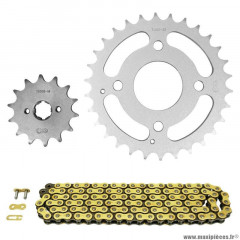 Kit chaine pour quad kymco 50 mxu reverse 2007-2016 520 14x30 (diamètre couronne 52-86-10.5-m5) (démultiplication origine) marque Afam