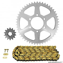 Kit chaine pour moto yamaha 125 tw 1998-2001 428 14x50 (diamètre couronne 62-80-8.5) (démultiplication origine) marque Afam