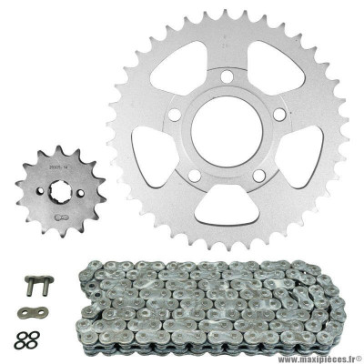 Kit chaine pour moto honda 125 crm r 1995-1999, crm v 1997-1999, crm w 1997-1999, crm x 1997-1999 520 14x38 (diamètre couronne 58-90-10.5) (démultiplication origine) marque Afam