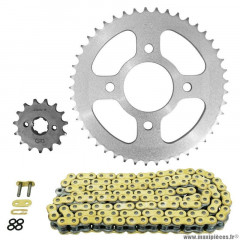 Kit chaine pour moto honda 125 cb f glr 2015-2020 428 15x45 (diamètre couronne 58-90-10.5) (démultiplication origine) marque Afam