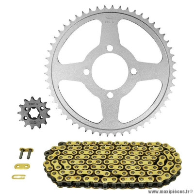 Kit chaine pour moto yamaha 125 ttr lw 2002-2016, 125 ttr lwe 2003-2020 428 13x54 (diamètre couronne 62-80-10.5) (démultiplication origine) marque Afam