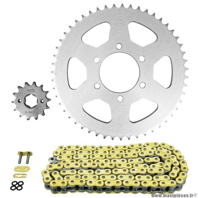 Kit chaine pour moto yamaha 125 tw 2002-2006 428 14x51 (diamètre couronne 62-80-8.5) (démultiplication origine) marque Afam