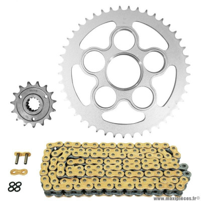 Kit chaine pour moto ducati 821 hypermotard 2013-2015, hypermotard sp 2013-2015 525 15x45 (diamètre couronne 60-110-38) (démultiplication origine) marque Afam