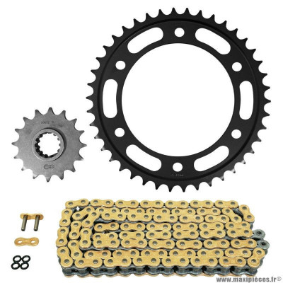 Kit chaine pour moto honda 600 cbr rr 2003-2006 525 16x42 (diamètre couronne 134-160-10.25) (démultiplication origine) marque Afam