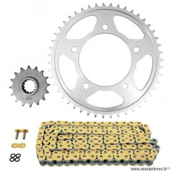 Kit chaine pour moto honda 1000 xl v varadero 1999-2011 525 16x47 (diamètre couronne 112-138-12.25) (démultiplication origine) marque Afam