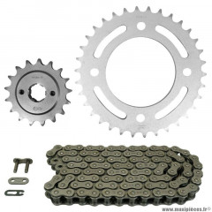 Kit chaine pour moto honda 500 cb f 1975-1977, cb 1975-1977 530 17x34 (diamètre couronne 94-124-10.5) (démultiplication origine) marque Afam