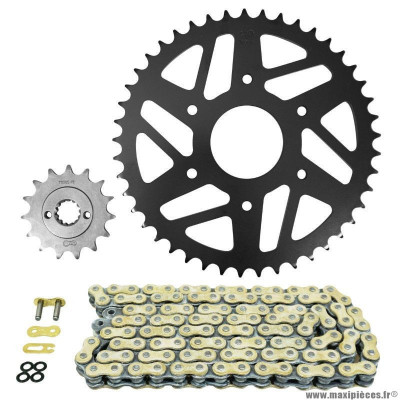 Kit chaine pour moto ktm 390 duke abs 2014-2020, 390 rc 2015-2020 520 15x45 (démultiplication origine) marque Afam