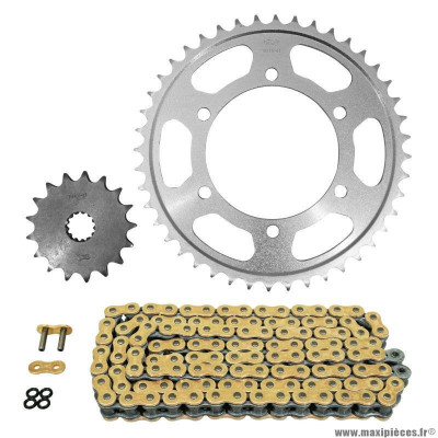 Kit chaine pour moto suzuki 1000 gsx s 2015-2020, gsx s abs 2015-2020, gsx s evo abs 2018, gsx s katana après 2020 525 17x44 (diamètre couronne 110-130-10.5) (démultiplication origine) marque Afam