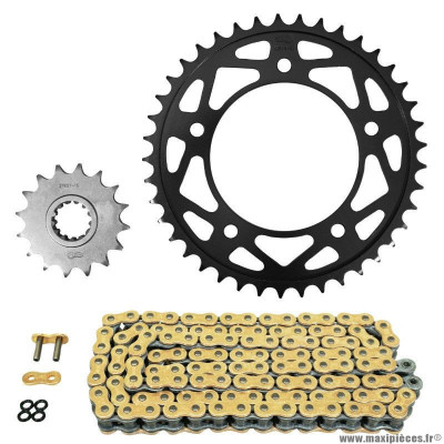 Kit chaine pour moto yamaha 1000 yzf r1 2015-2020, yzf r1 m 2015-2020 525 16x41 (diamètre couronne 112-138-10.5) (démultiplication origine) marque Afam