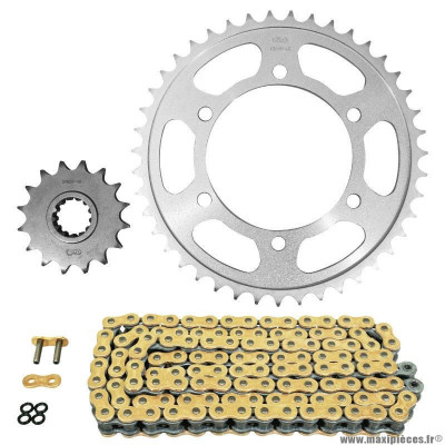 Kit chaine pour moto yamaha 700 mt-07 abs 2014-2017, mt-07 a-u abs 2018-2020 525 16x43 (diamètre couronne 110-130-10.5) (démultiplication origine) marque Afam