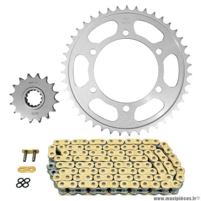 Kit chaine pour moto yamaha 1000 mt10 2016, mt10 sp 2017-2020, mt10 tourer edition 2018-2020 525 16x43 (diamètre couronne 110-130-10.5) (démultiplication origine) marque Afam