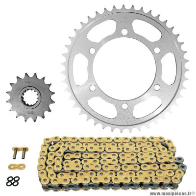Kit chaine pour moto yamaha 700 xsr 2016-2020, xsr xtribute 2019-2020 525 16x43 (diamètre couronne 110-130-10.5) (démultiplication origine) marque Afam