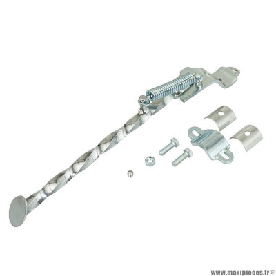 Béquille latérale pour mobylette peugeot 103 sp, mvl torsade chrome (longueur 270mm)