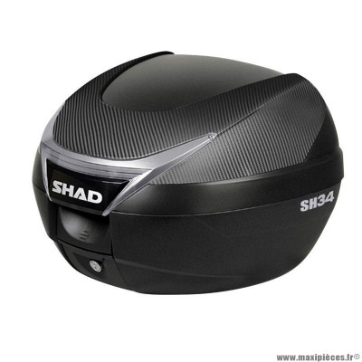 Top case marque Shad sh34 noir-carbone 34l avec platine (contenance 1 casque integral + accessoires) (l42xh31xp43cm) (d0b34106)
