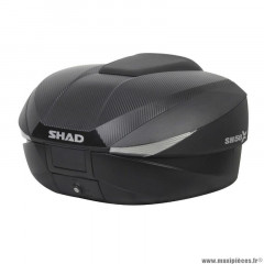Top case marque Shad sh58x expandable noir-carbone 58l avec platine (3 volumes possibles 46-52-58l) contenance 2 casques integraux (l61xh27xp48cm) (d0b58206)