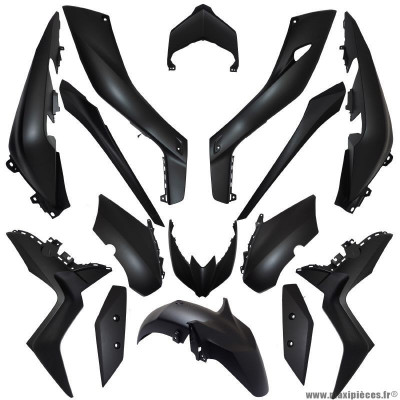 Carénage pour maxi-scooter yamaha 125-300-400 xmax après 2018 noir mat (kit 15 pieces)