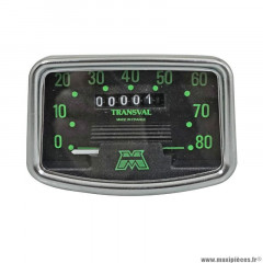 Compteur mobylette transval pour mobylette mbk-motobecane 88, 89 (80km-h avec demultiplicateur + transmission)