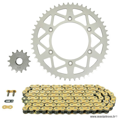 Kit chaine pour moto ktm 250 sx f 2017-2020 520 14x51 (diamètre couronne 125-150-8.5) (démultiplication origine) marque Afam