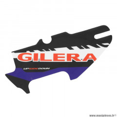 Logo gauche protection fourche origine piaggio pour 50 à boite 50 gilera smt 2019 drifting (2H003174)