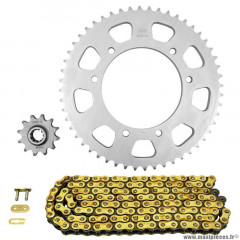 Kit chaine pour 50 à boite gas gas 50 rookie sm 2001-2005 420 12x52 (diamètre couronne 105-125-8.5) (démultiplication origine) marque Afam