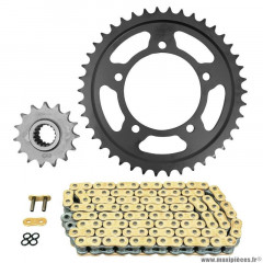 Kit chaine pour moto aprilia 1100 tuono v4 rr 2015-2020, tuono v4 factory 2015-2020 525 15x42 (diamètre couronne 100-120-10.25) (démultiplication origine) marque Afam