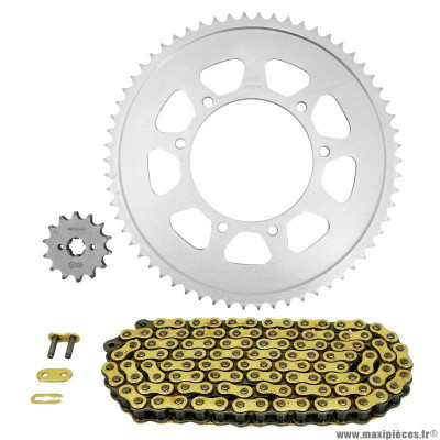 Kit chaine pour moto aprilia 125 sx ie 2018-2020 428 14x62 (diamètre couronne 105-125-8.5) (démultiplication origine) marque Afam