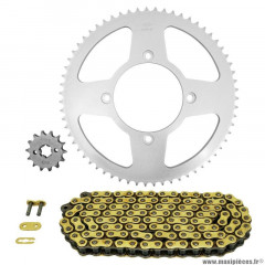 Kit chaine pour moto beta 125 rr lc 2010-2020, rr enduro 2011-2020 428 14x63 (diamètre couronne 100-120-8.5-16) (démultiplication origine) marque Afam