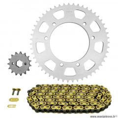 Kit chaine pour moto derbi 125 senda r baja 2006-2012, baja enduro 2007-2012 428 15x51 (diamètre couronne 105-125-8.5) (démultiplication origine) marque Afam